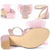 Perphy Women's Glitter Mesh Bow Chunky High Heel Slingback Ankle Strap Sandals - 3 of 3