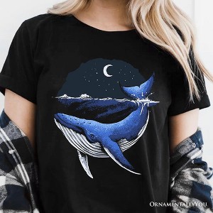 Moonlit Whale Vintage T-Shirt, Night Ocean Retro Tee | OrnamentallyYou - 1 of 4