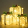 Joyfy 3Packs Christmas Gift Box Lights, Present Boxes Yard Light Decorations with 60/100 LEDs for Christmas Eve Night Indoor Decorations - 4 of 4