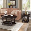 NicBex 22 Inch Round Side Table Retro Wooden End Table with Storage Shelf and 4 Legs for Living Room, Bedroom - 2 of 4
