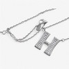 Anna-Kaci Silver Tone Initial Letter Pendant Necklace with Crystal Rhinestone Accents - 4 of 4