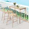 Tangkula 3 Pieces Patio Bar Table Set Outdoor Bar Height Table & 2 Armless Chairs - 4 of 4