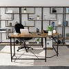 Aoxun 59" L-Shaped Home Office Desk with CPU Stand, Space-Saving Corner Computer Workstation, Rustic Brown - 2 of 4