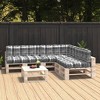 vidaXL Indoor/Outdoor Pallet Sofa Cushions 7 pcs Set - 100% Polyester Fabric, Gray Check Pattern, Ideal for Garden Sofas - 2 of 4