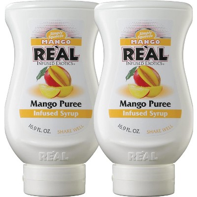 Reàl Infused Exotics Simply Squeeze Infused Syrup Mango 16.9oz Bottle for Mix- ologists, Chefs, Cooks