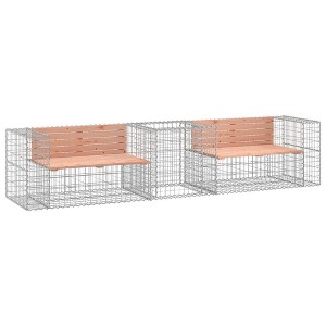 vidaXL Garden Bench With Gabion Basket Natural wood Solid Douglas wood - 1 of 4