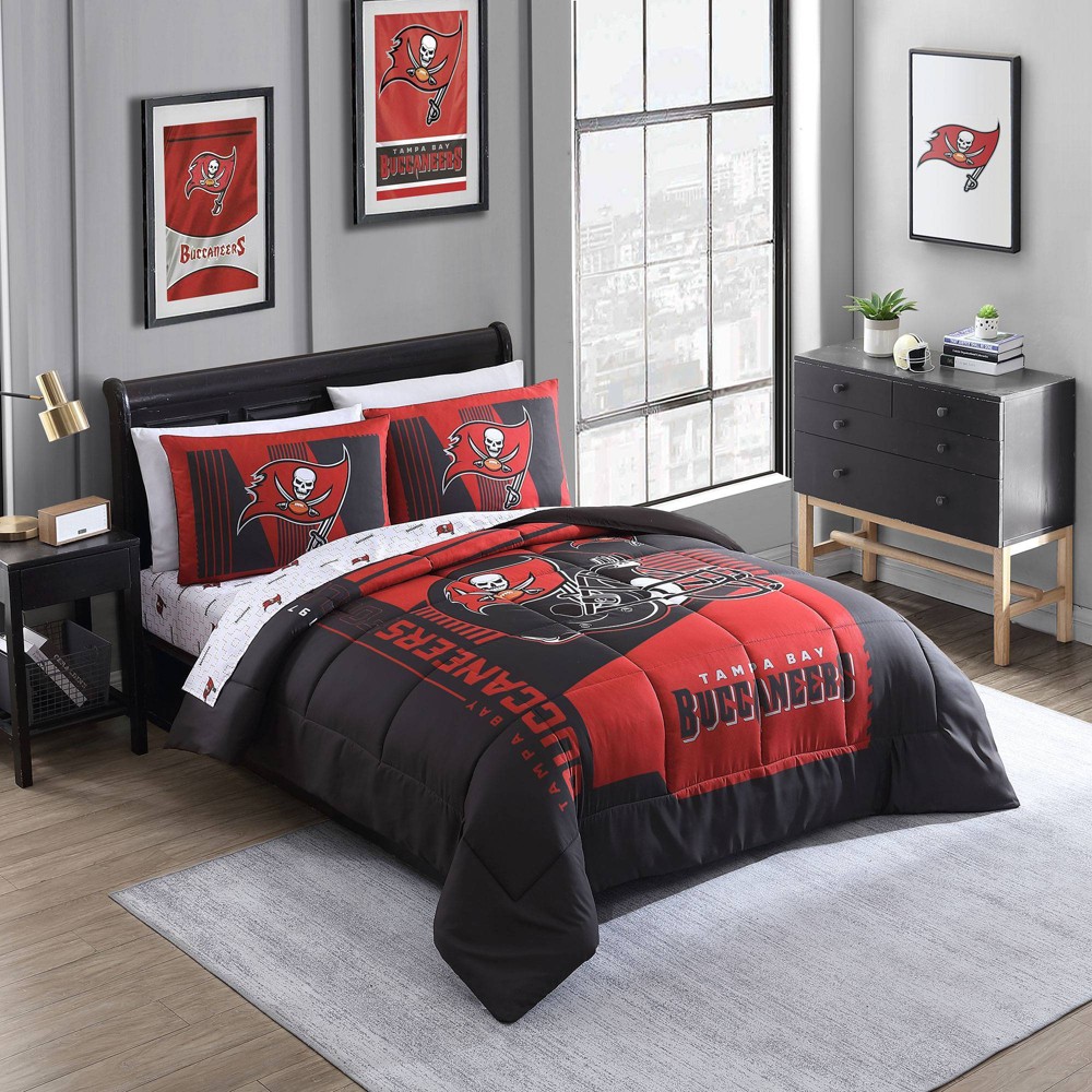 Photos - Bed Linen NFL Tampa Bay Buccaneers Status Bed In A Bag Sheet Set - Full