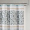 PAGED Cotton Shower Curtain with Printed and Pieced Multi Pattern Design,Machine Washable,OEKO-TEX Certified - 3 of 4