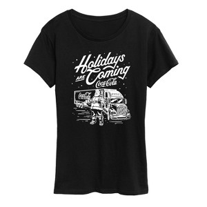 Women's - Coca-Cola - Holidays Are Coming Truck Short Sleeve Graphic T-Shirt - 1 of 4