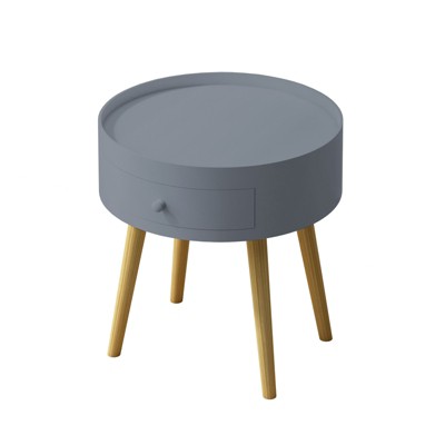 NicBex 14.96"Nightstand with Storage Drawers,Mid-Century End Table with Metal Handles for Bedroom,Living Room