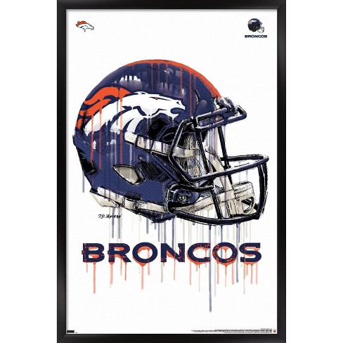 Trends International NFL Washington Commanders - Neon Helmet 23 Framed Wall  Poster Prints White Framed Version 14.725 x 22.375