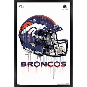 Trends International NFL Denver Broncos - Drip Helmet 20 Framed Wall Poster Prints