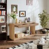 KIGFTSOD Modern 2-Drawer Fluted Console Table with Natural Wood Veneer, Behind Couch for Living Room, Hallway, Entryway, Home Office - 4 of 4