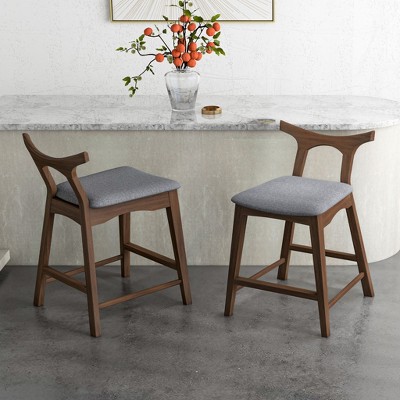 NicBex Mid-Century Modern Dining Chair/Bar Stool with Foam Cushion Linen Upholstery for Room Setting