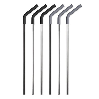 Simple Modern 6pk Silicone Tip Stainless Steel Straws
