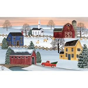 Briarwood Lane Winter Doormat 30x18 Indoor Outdoor Winter Saltboxes Primitive For Winter Doormat - 1 of 4