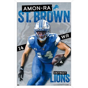Trends International NFL Detroit Lions - Amon-Ra St. Brown 24 Framed Wall Poster Prints - 1 of 4