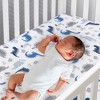 Lambs & Ivy Baby Dino Blue/White Dinosaur Nursery 6-Piece Crib Bedding Set - 2 of 4