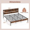 Infans King Size Bed Frame w/ Wooden Headboard Under-Bed Storage No Box Spring Needed - 2 of 4