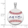 Black Bow Jewelry Sterling Silver Billy Williams Signature SM Enamel Baseball Pendant - 4 of 4