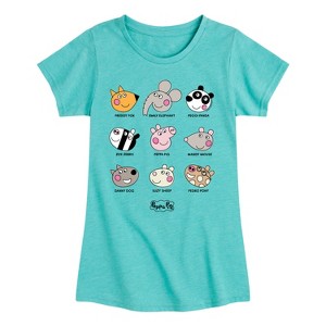 Girls' - Peppa Pig - Freddy Emily Peggi Zoe Mandy Danny Suzy Pedro Fitted Short Sleeve Graphic T-Shirt - 1 of 4