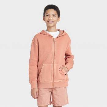 Boys' Zip-up Hooded Sweatshirt - Art Class™ Gray Xl Husky : Target