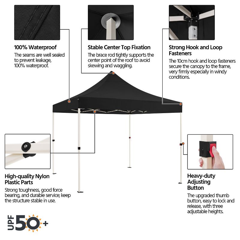 Yaheetech 10×10 FT Commercial Pop Up Canopy Tent, 4 of 6