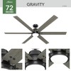 Hunter Gravity 72" Ceiling Fan Matte Black with Integrated LED Light, 6 Blades, Dark Gray Oak Finish - 4 of 4