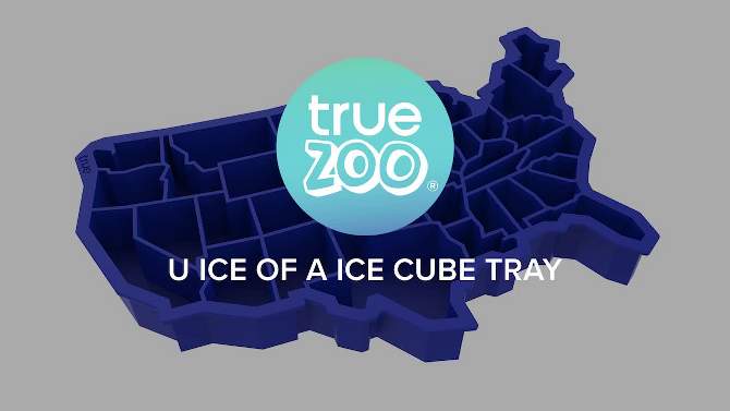 True Zoo U Ice of A, BPA-Free Silicone Ice Cube Tray, USA Ice Mold, Novelty Ice July 4th Party Supplies, Dishwasher Safe, Blue, 38 Cubes, 2 of 13, play video