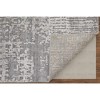 Gray and Silver Abstract Hand Woven Worn Faded Area Rug - 4 of 4