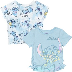 Disney Princess Descendants Raya and the Last Dragon Lilo & Stitch Encanto Girls 2 Pack Pullover T-Shirts Little Kid to Big Kid - 1 of 4