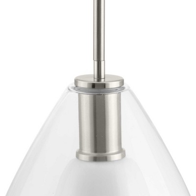 Carillon Brushed Nickel Glass Bell Pendant Light
