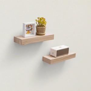SEVOBAL Decorative Bookshelf Floating Decorative Wall Shelf Wall Mounted Wood Shelves Hanging Decor Shelf Wall Decor Shelf, Beige, 11.81"*3.94"*1.26" - 1 of 4