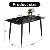 CENGHU Modern Minimalist Rectangular Dining Table for 6, Kitchen Table with Black Sintered Stone Tabletop and Golden Stripe Pattern for Kitchen - 3 of 4