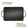 Lodge 12.5 x 8 Inch Enamel Cast Iron Grill Pan - Dual Assist Handles - Use in the Oven, on the Stove - Red - 4 of 4