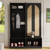Okak Shoe Cabinet, Freestanding Shoe Organizer with 2 Shelves and 4 Doors, Shoe Storage Cabinet for Entryway, Living Room, Hallway, Black - 2 of 4