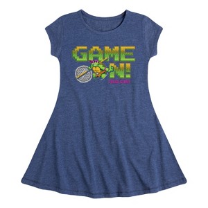 Girls' - Teenage Mutant Ninja Turtles - Game On Don Fit & Flair Cap Sleeve Dress - 1 of 2