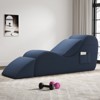 SYFERLORY Ergonomic Yoga Chair with Ottoman - Recliner with Side Pockets & Waist Pillow for Stretching and Relaxing - Fits Living Room or Bedroom，Blue - 2 of 4