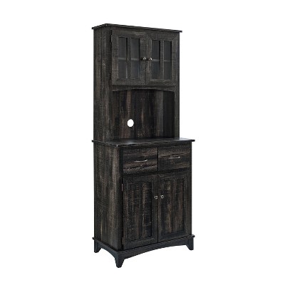 Microwave Storage Stand with Double Door Charcoal - Home Source