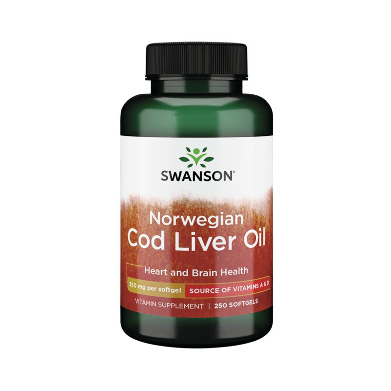 Swanson Omegas and Fish Oil Norwegian Cod Liver Oil 350 mg Softgel 250ct, 1 of 3