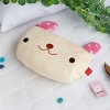 Slickblue Pink Rabbit Fleece Throw Blanket Pillow Cushion - 37" x 51.2", Travel Pillow, Soft, Zipper Storage - 2 of 4