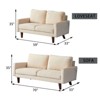 Velvet Loveseat Mid-Century Modern Sofa Tufted Couch with Wooden Legs for Living Room - 3 of 4