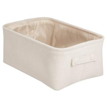 mDesign Narrow Fabric Storage Bin Basket with Handles for Bathroom Closet,  Vanity, Cabinet, Cubby, Countertop, Tall Slim Baskets for Towels, Toilet  Tissue, Crane Collection - Light Gray Light Gray 10.5 x 6.5 x 9