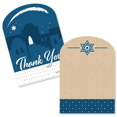 Big Dot of Happiness Happy Passover - Shaped Thank You Cards - Pesach Party Thank You Note Cards with Envelopes - Set of 12