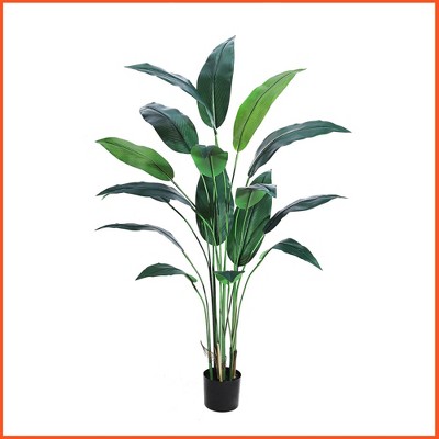 Bird of Paradise Artificial Bird of Paradise Plant 6FT(72in) Fake Palm Tree  with 14 Trunks Faux Leaves