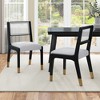 Dexmalle Set of 2 Modern Dining Chairs with Solid Wood Legs and Rattan Back - 3 of 4