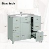 TUYOHW Bathroom Vanity with Solid Pine Frame, 1 Soft Close Door and 3 Drawers, Modern Storage Cabinet - 3 of 4