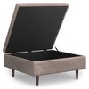 WyndenHall Blanchette Mid Century Large Square Coffee Table Storage Ottoman - 3 of 4