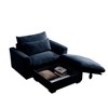 CAVINAS Modern Pull-Open Top Ottoman Bench Combine with Sofa,Corduroy Square Storage Ottoman for Living Room - 3 of 4
