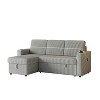 85 Inches Corduroy Sofa Bed, 3 Seater Sleeper Sofa with Storage Chaise, Square Handrail with Two Cup-Holders and USB Charge Port - 4 of 4